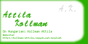 attila kollman business card